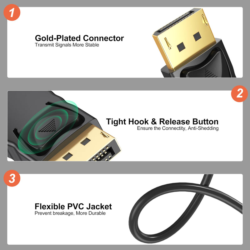 4K DisplayPort to HDMI Adapter, 5-Pack, Gold-Plated, Male/Female | Gold-plated connectors for reliable 4K. Uni-directional DP to HDMI. Works with PC, laptop, monitor, projector. Black