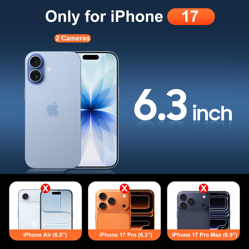 Magnetic for iPhone 17 Case with Stand Clear | (Screen Protector)(Compatible with MagSafe)(Military Grade Shockproof) Transparent Drop Protection Slim Phone Case,6.3"