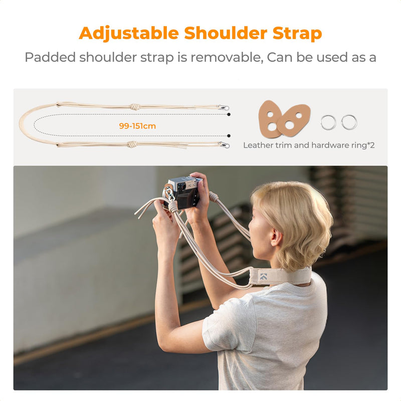 K&F CONCEPT Camera Sling Bag Small Compact Case | Cute Soft Camera Pouch, Handbag, for Urban Street Photography, BS05 02-Beige