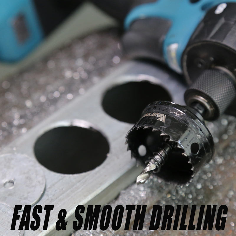 Bi-Metal Hole Saw Kit 3PCS, 7/8'' to1-3/8'' M42 Bimetal Hole Saw Set, Thin Wall Cobalt Drill Hole Cutter with Arbors for Wood, Sheet Metal, Copper, Plaster, PVC, Steel Plate, Drywall, Black 7/8'' - 1-3/8''