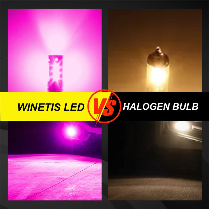 H3 LED Fog Light DRL Driving Light Bulbs Extremely Bright Purple Pink Replacement for Cars 3030SMD (2pcs) Purple/Pink