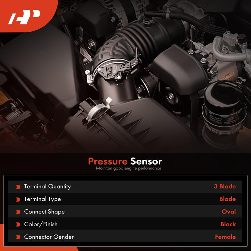A-Premium Fuel Tank Pressure Sensor Compatible with Hyundai, Kia & Genesis - Accent, Azera, Ioniq, Kona, Santa Fe, Sonata, Tucson, Forte, K5, Niro, Sedona, Seltos, G70, G80, G90 - Replace# 9410930304