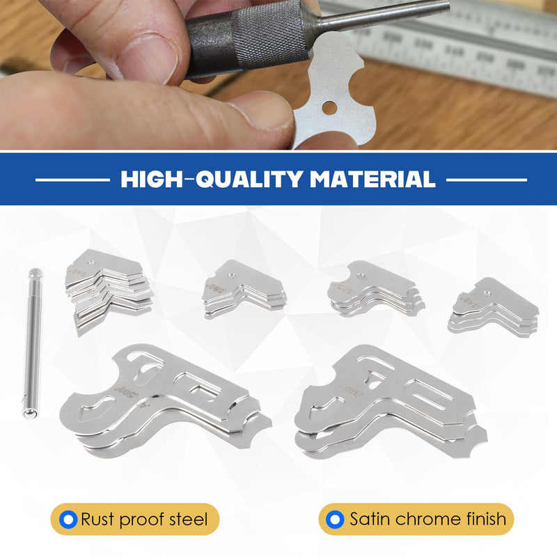 26 Pc Radius Gauge Set 0.010'' to 0.500'' Gauges with Holder, 3602-5025 Radius Measuring Tool 26