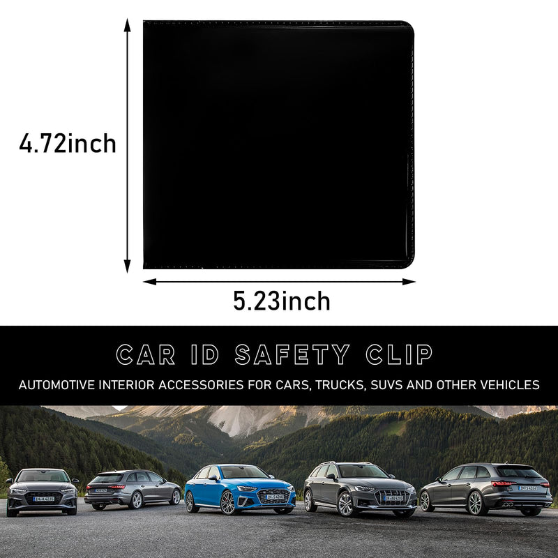Ziciner Car Registration and Insurance Holder, 5.2"× 4.7" Premium Auto Glove Box Organizer with Closure, Essential Vehicle Document Holder for Card, Driver License (Black) 1 PC Black