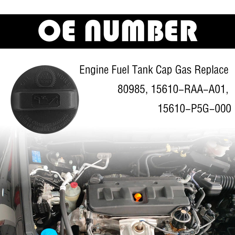 Engine Oil Filler Cap, Compatible With 2003-2018 Acur MDX, 2002-2011 Honda CRV, 2003-2019 Civic Pilot Accord CR-V, 2015-2019 Fit, 2004-2014 Acur TL, 2004-2019 Odyssey, 15610-P5G-000