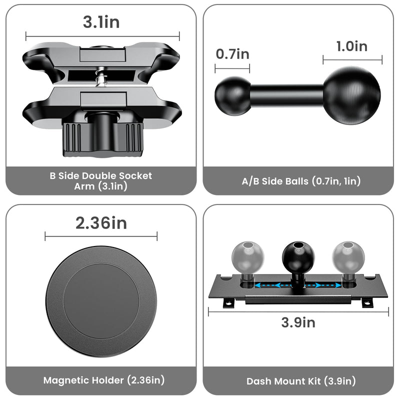 Stable Magnetic Phone Mount for Dodge RAM 2013-2018 Truck 1500 2500 3500 2019+ Truck 1500 Classic Metallic Cell Phone Holder for Car Dash