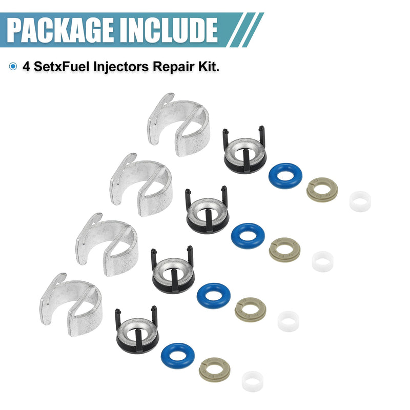 X AUTOHAUX 4 Set Fuel Injector Seal Repair O-Ring Kit 06H998907A 06J998907 06G998907 for VW Beetle Golf Passat Jetta Tiguan for Audi A3 A4 S4 A5 S5 A6 Q3 Q5 TT