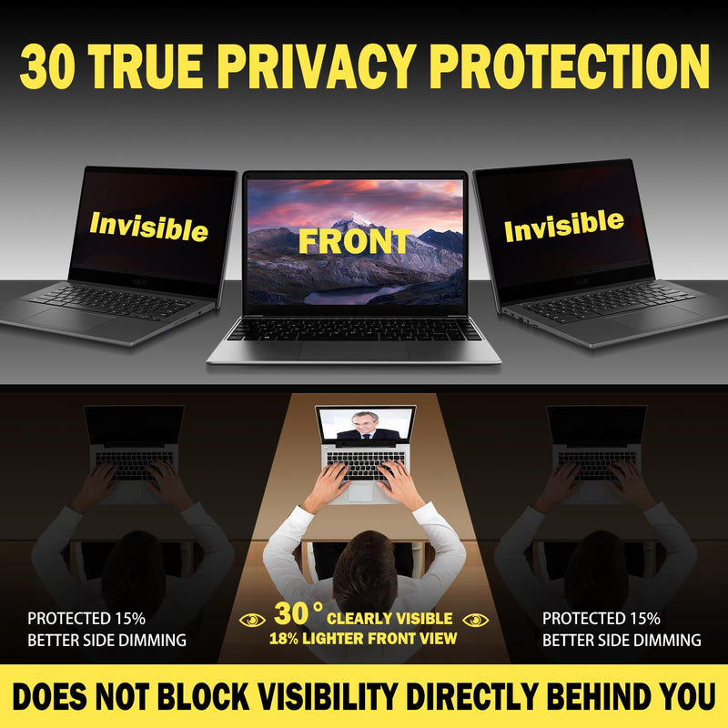 Laptop Privacy Screen 14 Inch Anti Blue Light Screen Protector, Laptop Screen Privacy Shield - 16:9 Aspect Ratio Hanging Style 14.0''W Widescreen (16:9)