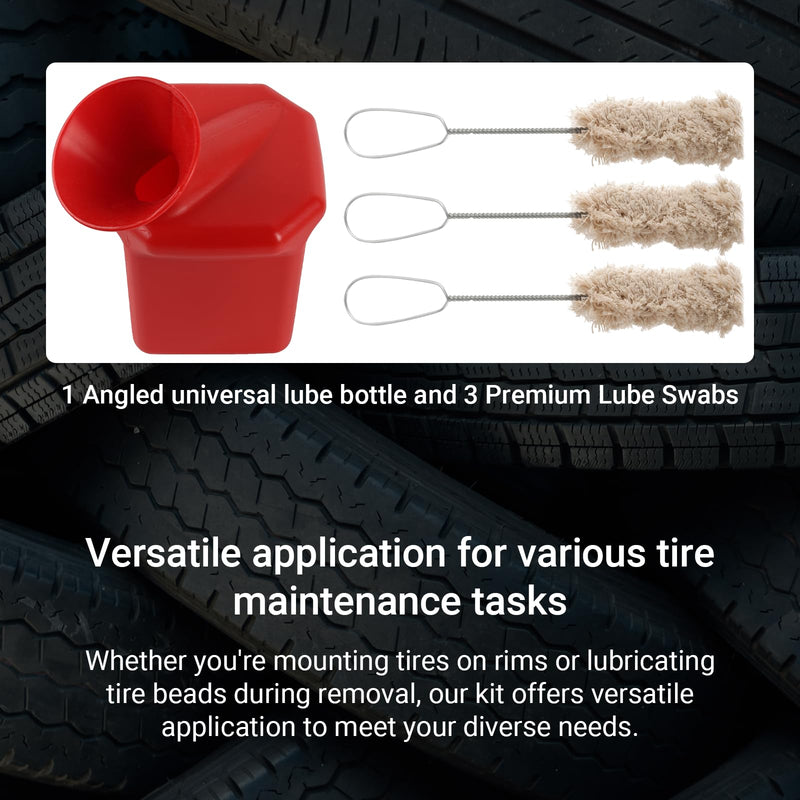 Ultra-Durable Angled Tire Lube Bucket Kit with 3 Lube Swabs for Coats Center Post Changers - 11.5" Length, 0.3 US Gallon (1.2L) Capacity