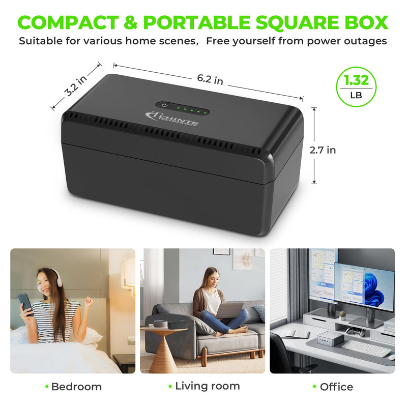 CHINTE Mini UPS 16000mAh, Uninterruptible Power Supply with POE 15V/24V Output DC 5V/9V/12V USB Type-C for Router,Modem,Security Camera,Phone,LED Light
