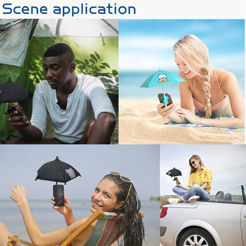 Phone Umbrella Suction Cup Stand – Umbrella for Phone with Universal Adjustable Piggy Phone Holder, Phone Umbrella for Sun, Outdoor Phone Sun Blocker, Phone Shade Cover Pink