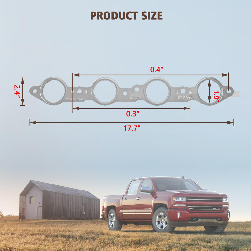 12617944 LS Exhaust Manifold Header Gaskets with Bolts Compatible with Chevy GMC Cadillac Pontiac Vehicle Sliverado 1500 2500 Sierra LS1 LS2 LS3 LS6 LQ4 LQ9 4.8L 5.3L 5.7L 6.0L 6.2L, Replace#12558573