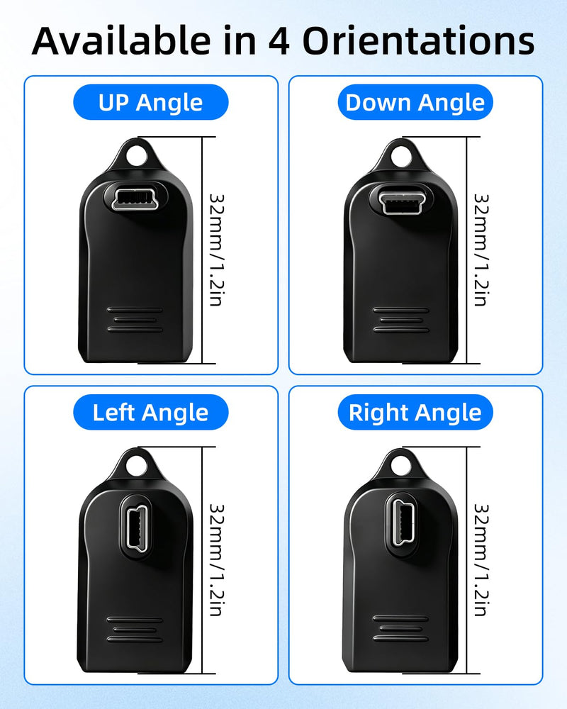 Mini USB OTG Adapter,480Mbps 90 Degree Angled Mini USB Male to USB Female Adapter for Camera,Dash Cam,MP3 Player,GPS Receiver,External Storage Expansion(4 Pack)