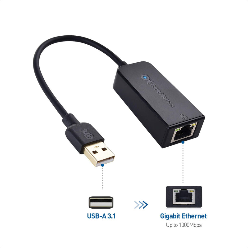 Cable Matters Gigabit USB to Ethernet Adapter for Switch Game Console and Laptops, Ethernet Adapter for NS, USB 3.0 to 10/100/1000Mbps Network, Not Compatible with macOS