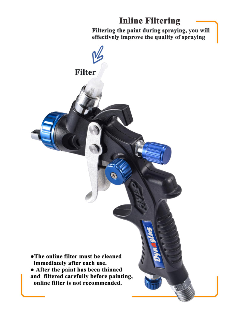 Dynastus Touch Up Composite HVLP Air Spray Gun Detail Paint Sprayer Spot Repair, with Digital Air Pressure Regulator