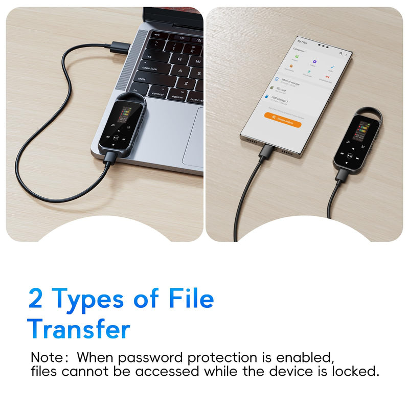 64GB Digital Voice Recorder,4600 Hours HD Voice Activated Recorder | AI-Intelligent Noise Reduction,A-B Repeat,Touch Button,Password,USB-C Recording Device for Lectures,Meetings,Interviews