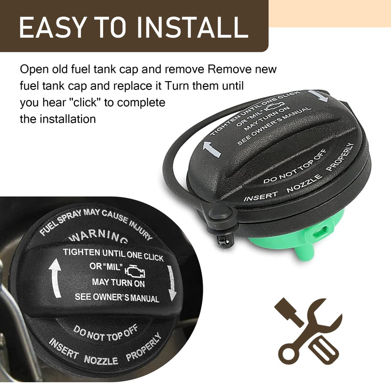 Pack-1 Car Fuel Tank Cap, 2.44" Waterproof Leakproof Sealing Cap, Fuel Filler Port Stay Closed Protective Cover Replacement 5C0201550T 5Q0201550L, Compatible with Volkswagen Audi (Black)