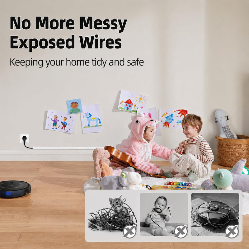 39" Flexible Cord Hider for 1 Cable,Side-Open Cord Covers for Wire on Wall | Self-Adhesive TV Cable Cover,Small Wire Concealer Hide Wires Along Wall,Cable Raceway for Home Office,White White 39 Inch