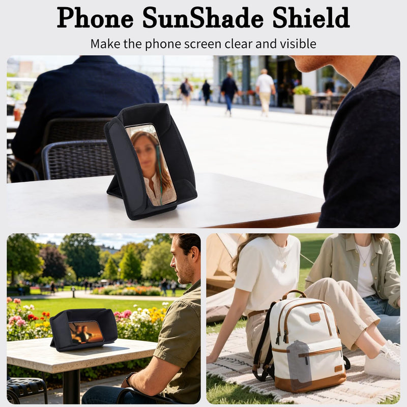 Phone Sun Shade Outdoor Sun Hood Sunshade for Phone Foldable Sun Shield | Protects from Sunlight and Glare,Universal Outdoor Holder, Travel Accessories(Black) black