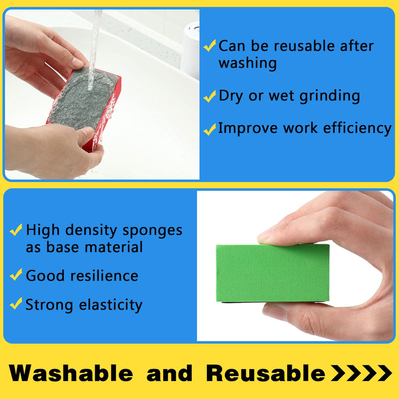 7 Pcs Diamond Hand Polishing Pads 60/100/200/400/800/1500/3000 Grit Diamond Sanding Pads Wet and Dry Sanding Block with Sponge Backing for Glass Tile Stone Concrete Granite Marble Ceramics