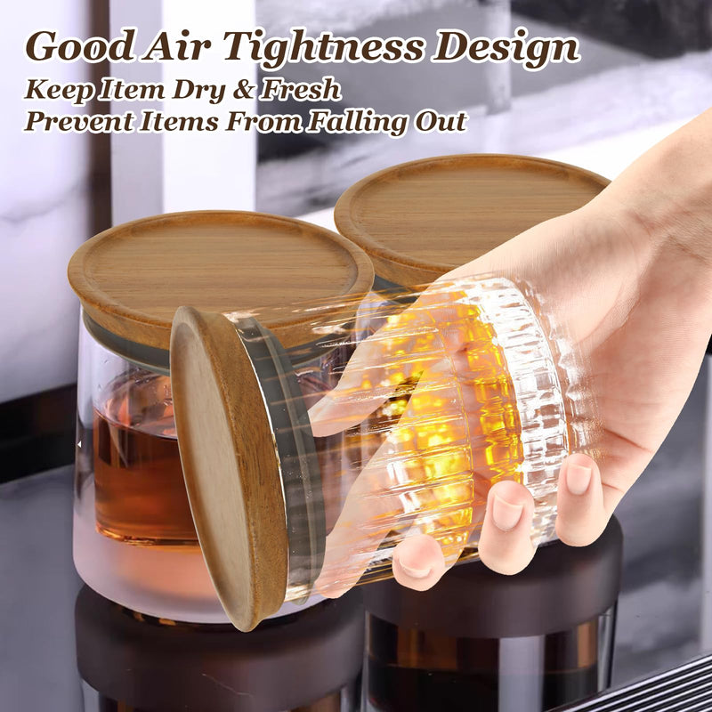 12 Pack Wide Mouth Mason Jar Lids, Acacia Wooden Storage Canning Lids with Airtight Silicone Seal, Reusable Wooden Storage Lid for Ball/Mason/Kerr Jars