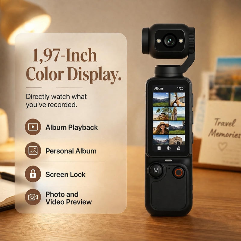 Molegar Mini Vlogging Camera Portable Handheld Video Camcorder with 180° Rotating Lens, 5MP HD Recording, 2000mAh Battery,64GB Card, One Button Recording Pocket Cam for Travel, Daily Life Black