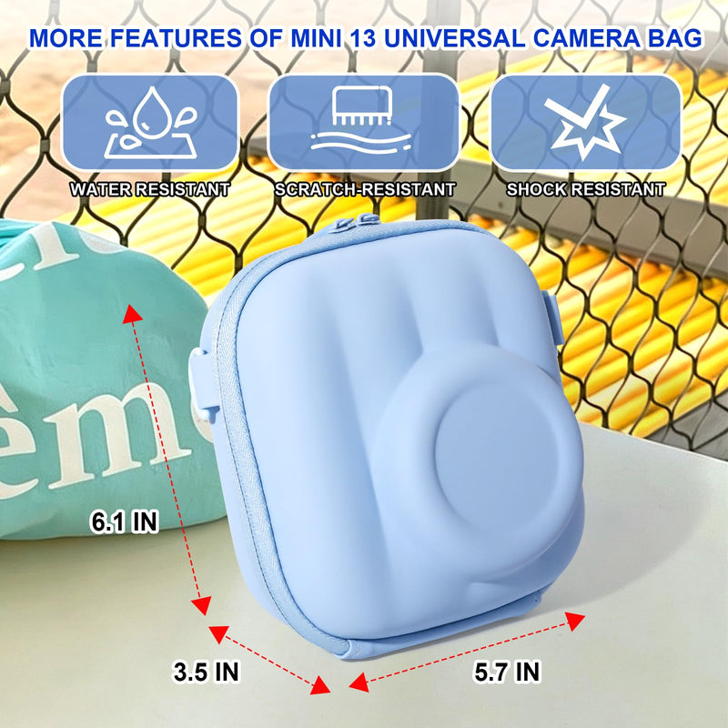 Camera Case for Fujifilm Instax Mini 13/12/11/EVO/SE Camera, Blue Hard Shell Case
