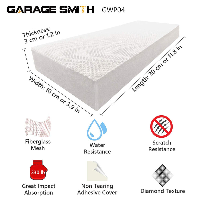 Garage Smith GWP04 Garage Wall Protector Car Door Protectors, Designed in Germany (4-Pack) White