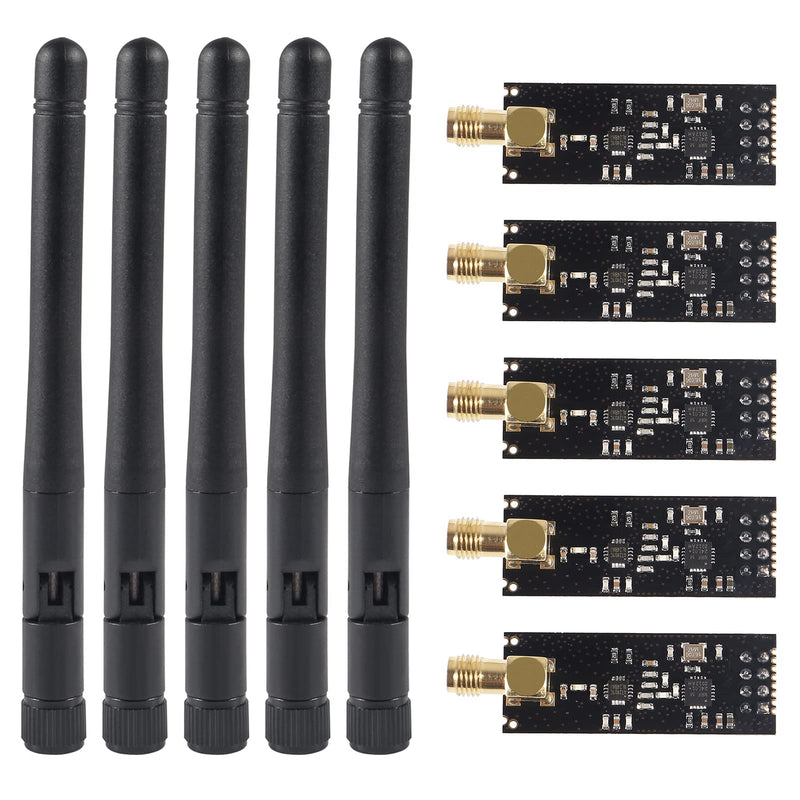 5pcs Wireless Transceiver Module 2.4G 1100m NRF24L01+PA+LNA in Antistatic Foam for ArduinoIDE Compatible with Antenna