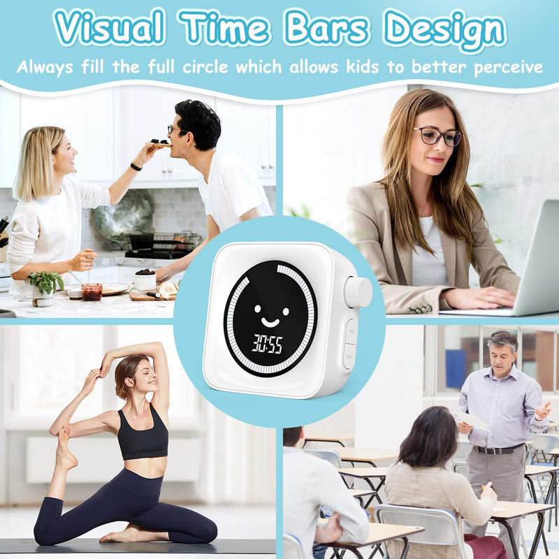 Visual Timer, 99 Minute Digital Kitchen Desk Timer for Office Supplies Home Productivity Management Tool Countdown Count Up, White 1