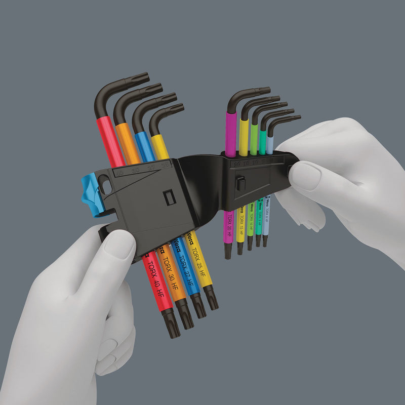 Wera 05024179001 Torx L-Key Set 967 Sl/9 with Holding Function,MULTI Key Set L Multi