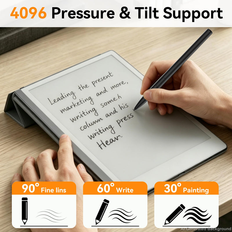 Magnetic EMR Stylus Compatible with Remarkable 2,4096 Pressure Level | No Charging Needed,Palm Rejection,Tilt Support,Eraser function,5 Replaceable Tips,for Samsung/Remarkable/Acer/Fujitsu/Wacom black
