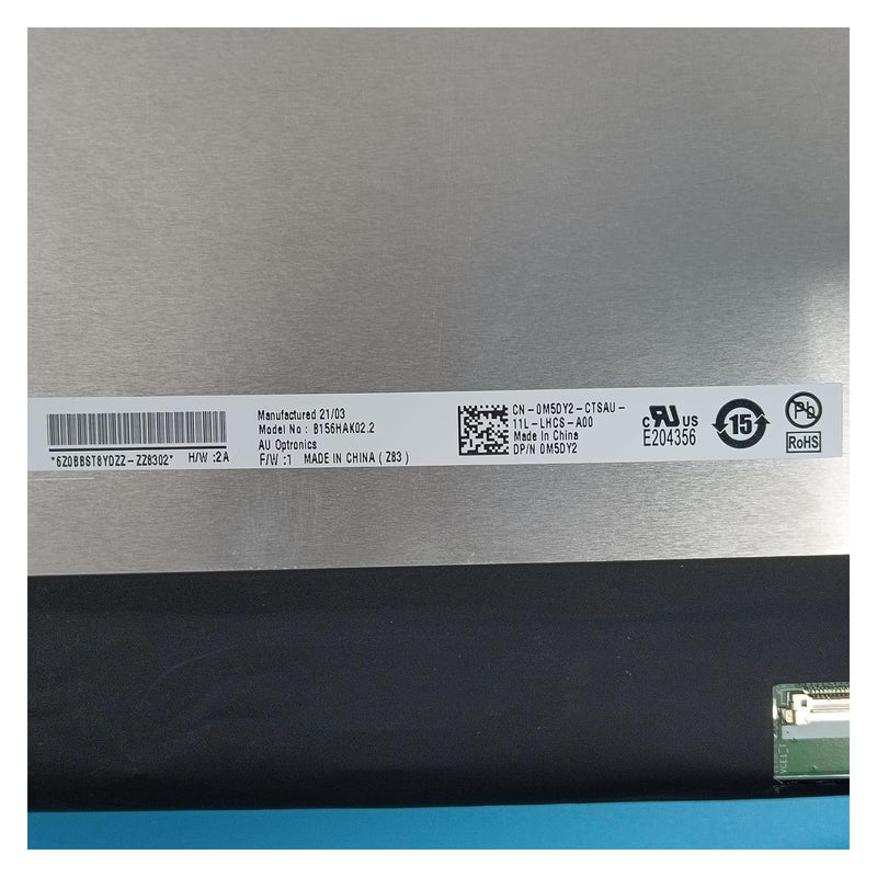 0M5DY2 M5DY2 B156HAK02.2 HW:2A Replacement for Dell Latitude 5520 15.6" LCD LED Touch Screen Digitizer Display 40-pin eDP Assembly 1920x1080