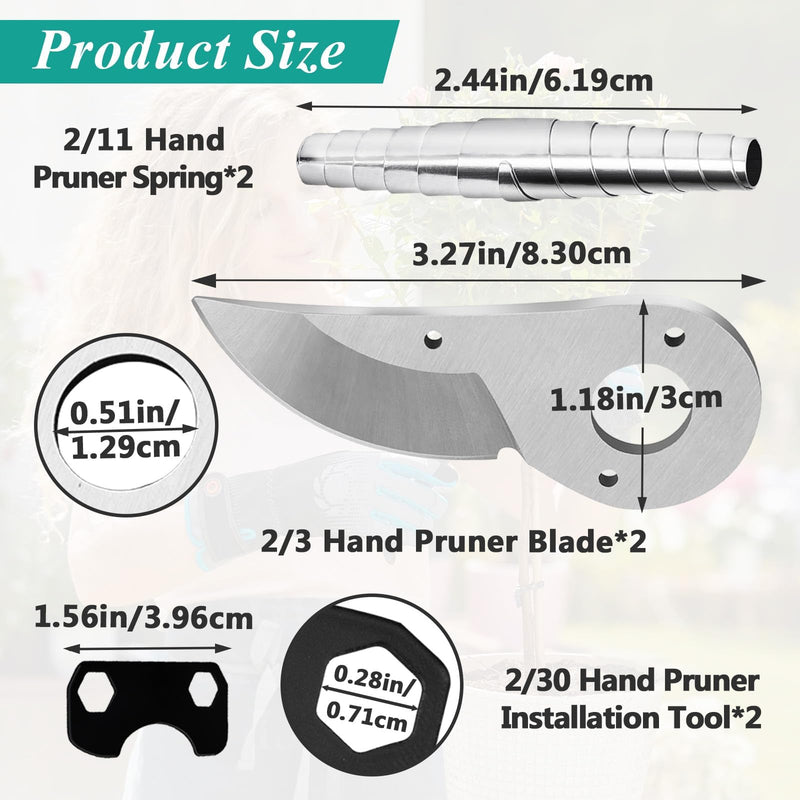 2 Pcs Hand Pruner Replacement Kit (2/3-1) for Felco Pruners Models: F2, F4 &F11 - Spare Blade, Spring & Adjustment Key for Garden Pruning Shears & Bypass Clippers 2 Packs