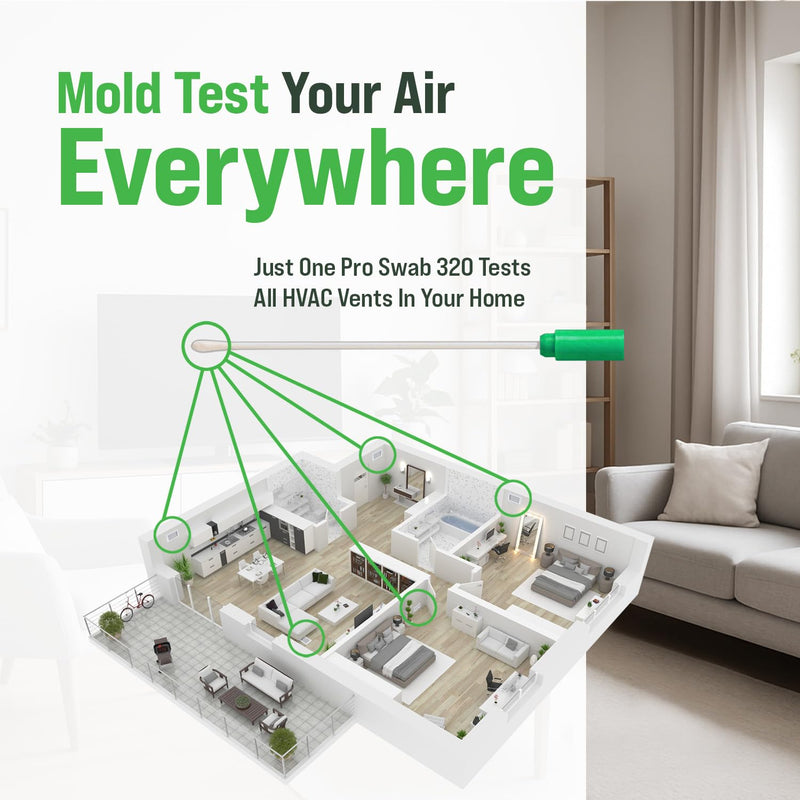 Microbial Mold Test Kit for Home - Indoor Air Quality and Surface Testing - Detects Black Mold, Mildew, and Fungi - Air and Surface Mold Detection Kit with Lab Analysis Included