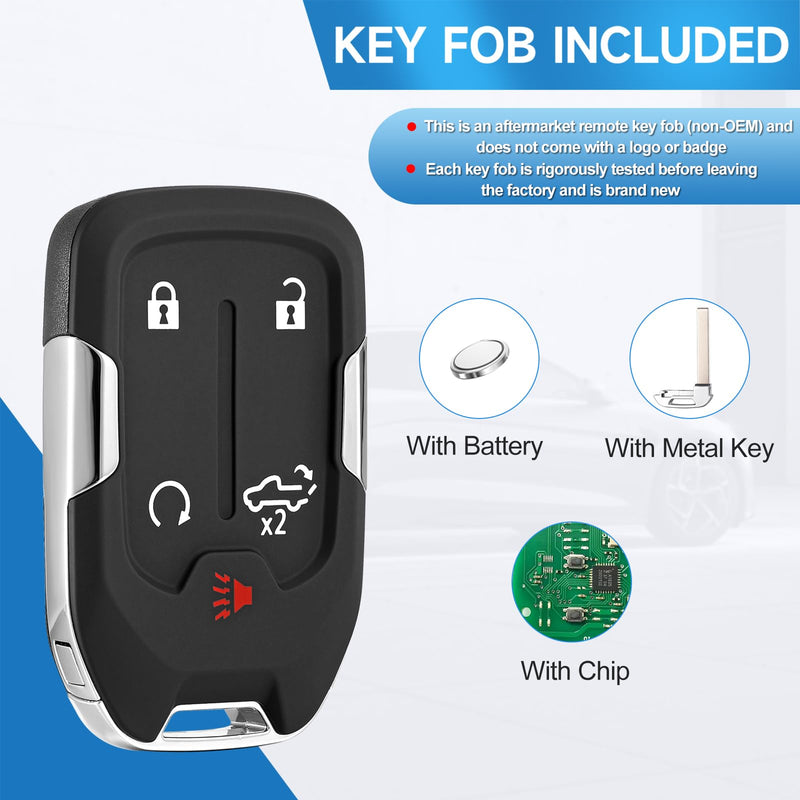 2 Pcs Smart Key Fob Replacement Remote fits for GMC Sierra 1500 2500 3500 2019-2023 Chevy Silverado 1500 2500 3500 2019 2021 2022 2023 Car Keyless Entry Remote HYQ1ES 433 Mhz ID46