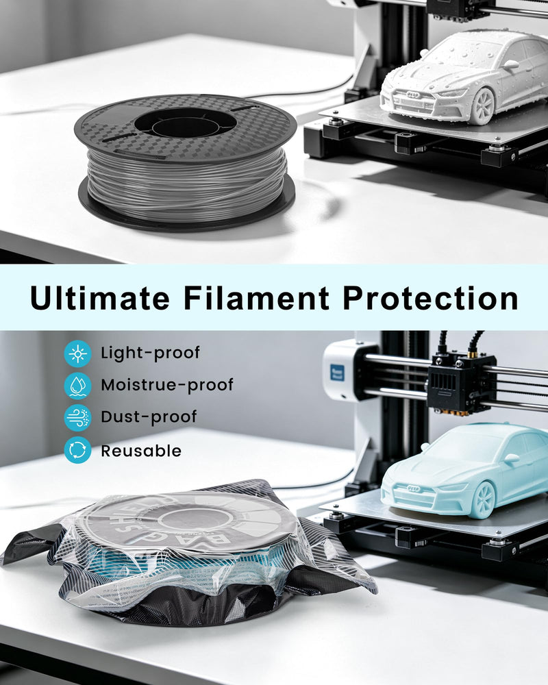 3D Printer Filament Storage Bags, Thickened Vacuum Sealed Bags for Keeping Dry, 1.75mm 2.85mm Spools, Light-Proof Moisture-Proof, Fits 0.5KG 0.75KG 1KG Filament, with or without Pump | Bags Only · Bambu Lab Prusa Creality · PLA PETG ABS ASA TPU Nylon ·...