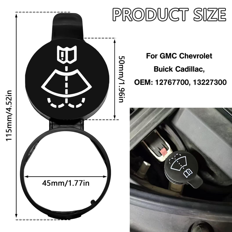 Windshield Wiper Washer Fluid Reservoir Tank Bottle Cap Replacement Car Wiper Bottle Cover, Car Wiper Bottle Cover, Compatible with GMC Chevrolet Buick Cadillac 12767700 13227300 19172571