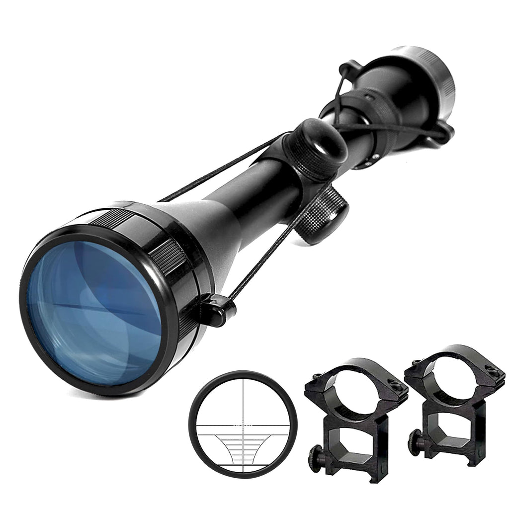 3-9×40 Rifle Scope for Hunting, Rangefinder Reticle Optics Scope with Free 20mm Mounts, black