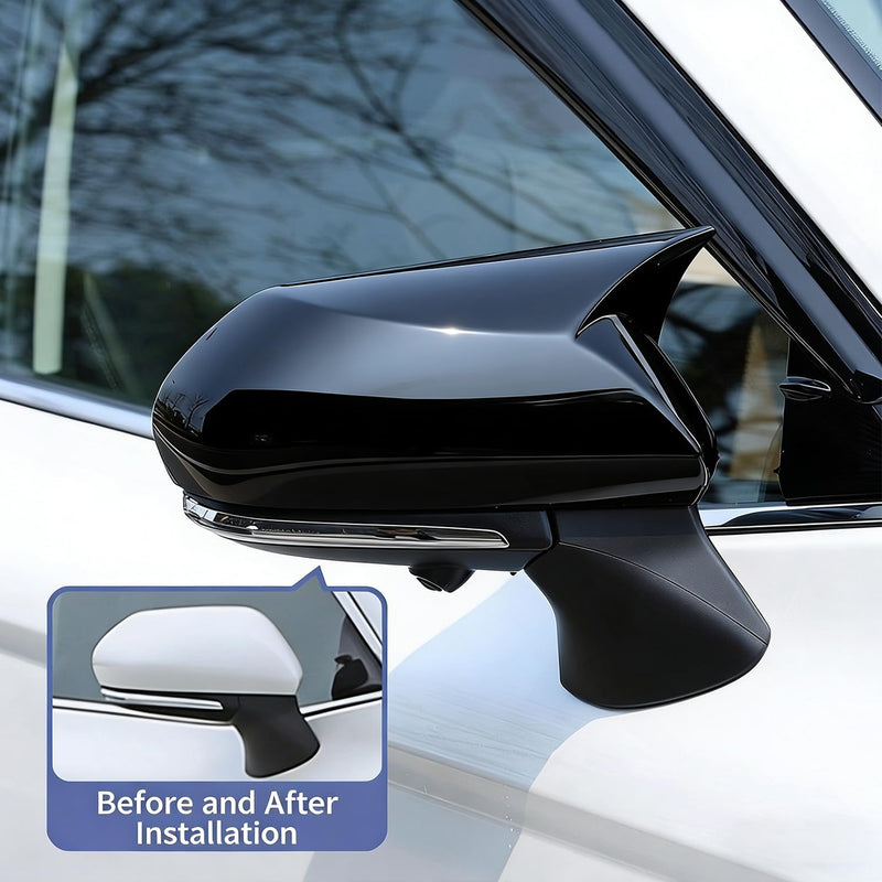  [AUSTRALIA] - Compatible with Toyota Camry 2026 2025 2024 2023 2022 2021 2020 2019 2018 Accessories Aggressive Look Car Exterior Door Side Rearview Mirror Guard Cover Trim Caps -Glossy Black Glossy Black