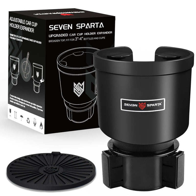 Upgraded Car Cup Holder Expander Adapter with Offset Adjustable Base, Compatible with Yeti 14/24/36/46oz Ramblers, Hydro Flasks 32/40oz, Other Large Bottles Mugs in 3.5"-4.0", 1 Pack Large*1 Black