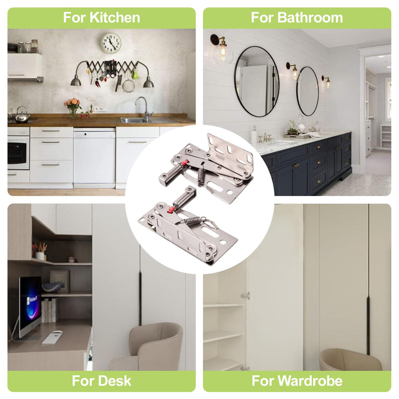 2 Pair 45 Degree Flip Down Tip-Out Tray Hinge Sink Scissor Hinges with Damping Design Standard Soft Close for Kitchen Sink 2 Pairs