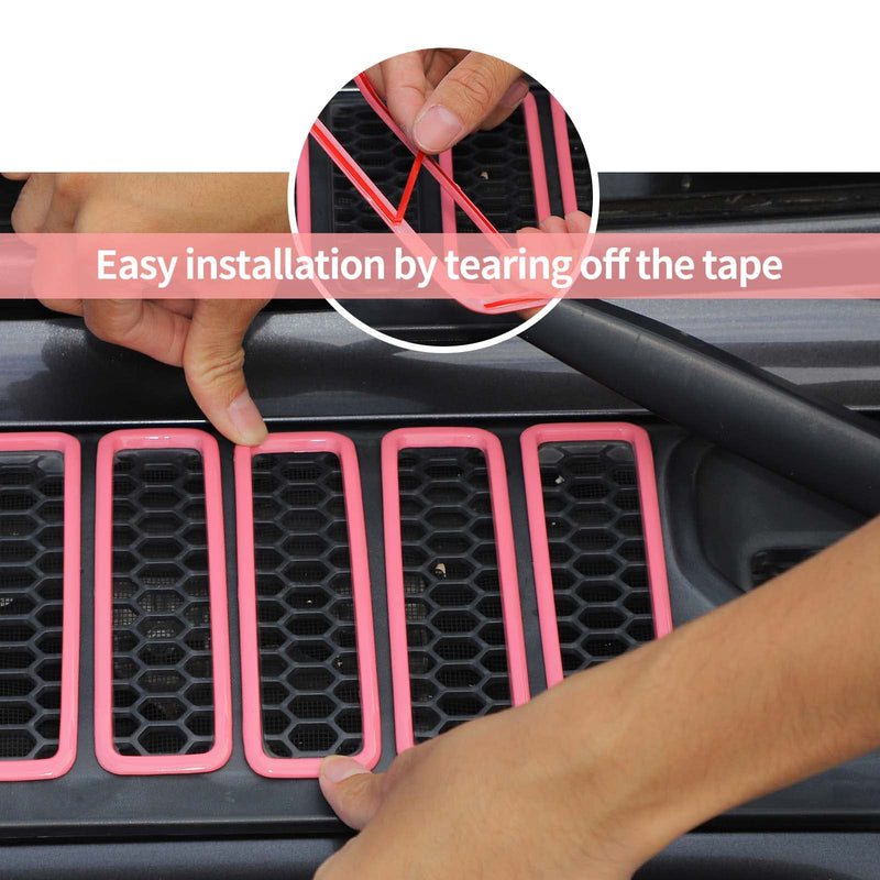 Hood Vent Cover Cowl Panel Vent Cover Trim Fit for 2018-2025 Jeep Wrangler JL JLU & Gladiator JT Exterior Accessories (Pink) Pink