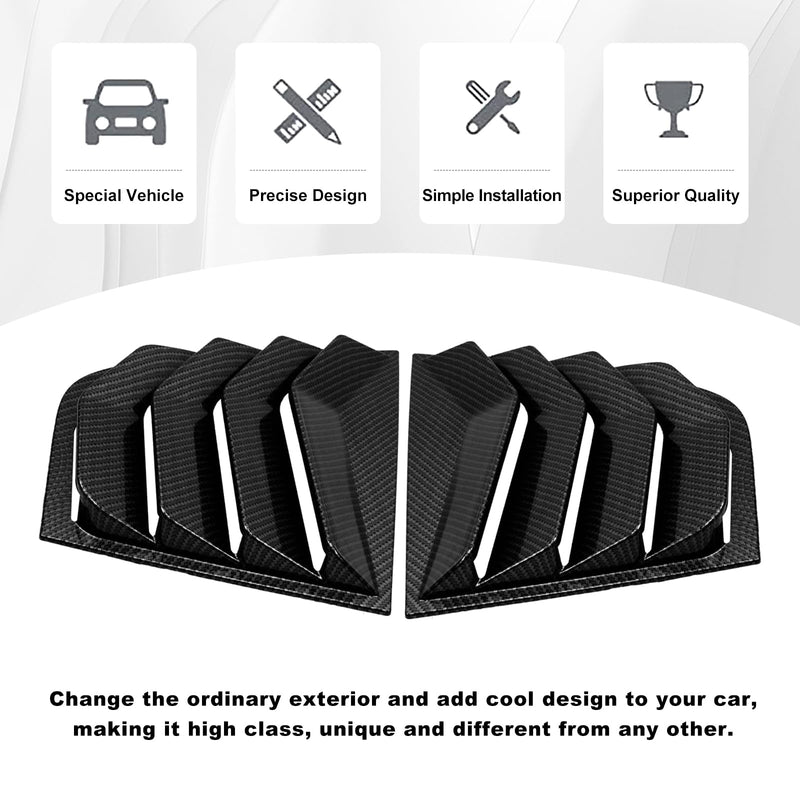 Sporacingrts Carbon Fiber Style Side Window Louvers Scoop Cover Sunshade Cover Compatible with 2018 2019 2020 2021 2022 Kia Stinger