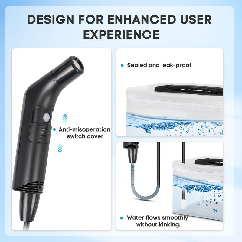 Portable Travel Electric Bidet Sprayer, Jamini Rechargeable Handheld Bidet Kit for Personal Cleaning, 2.3L Water Tank with Dual Pressure Settings for Baby Care, Postpartum, Camping HDDSC-01
