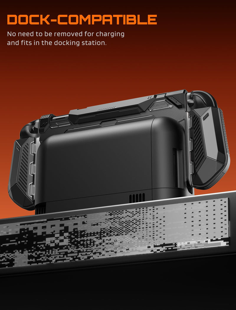SUPCASE for Nintendo Switch 2 Case with Foldable Aluminum Alloy Stand,Black | Exclusive Hinge Joy Con Quick Release, Dockable Case, Military-Grade Protection, Switch 2 Protective Case with Ergonomic Grip