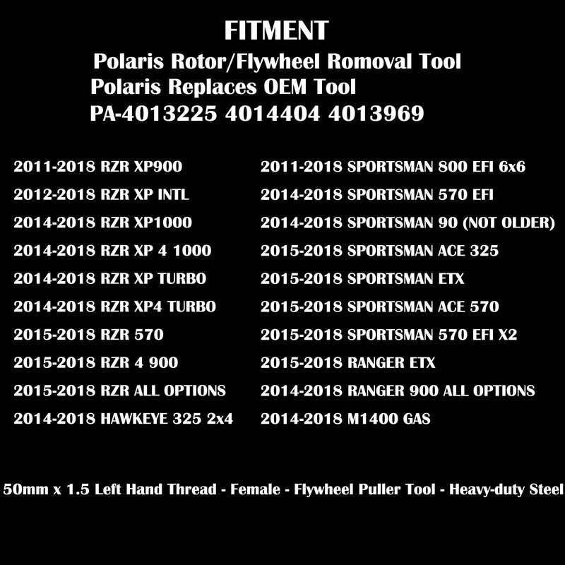 Flywheel Puller Tool Compatible with Polaris Ranger 570 RZR 570 900 1000 Sportsman 570-50mm x 1.5,14-18