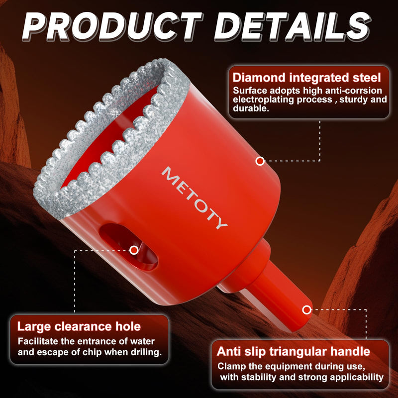 Diamond Hole Saw Drill Bit Set (15 PCS) (1/4"-2") Serrated Diamond Core Bits for Ceramic, Glass, Tile, Marble, Granite | EVA Positioner & Hard Storage Bag | Dry/Wet Dual-Use | High-Precision Drilling (1/4"-2")-15PCS