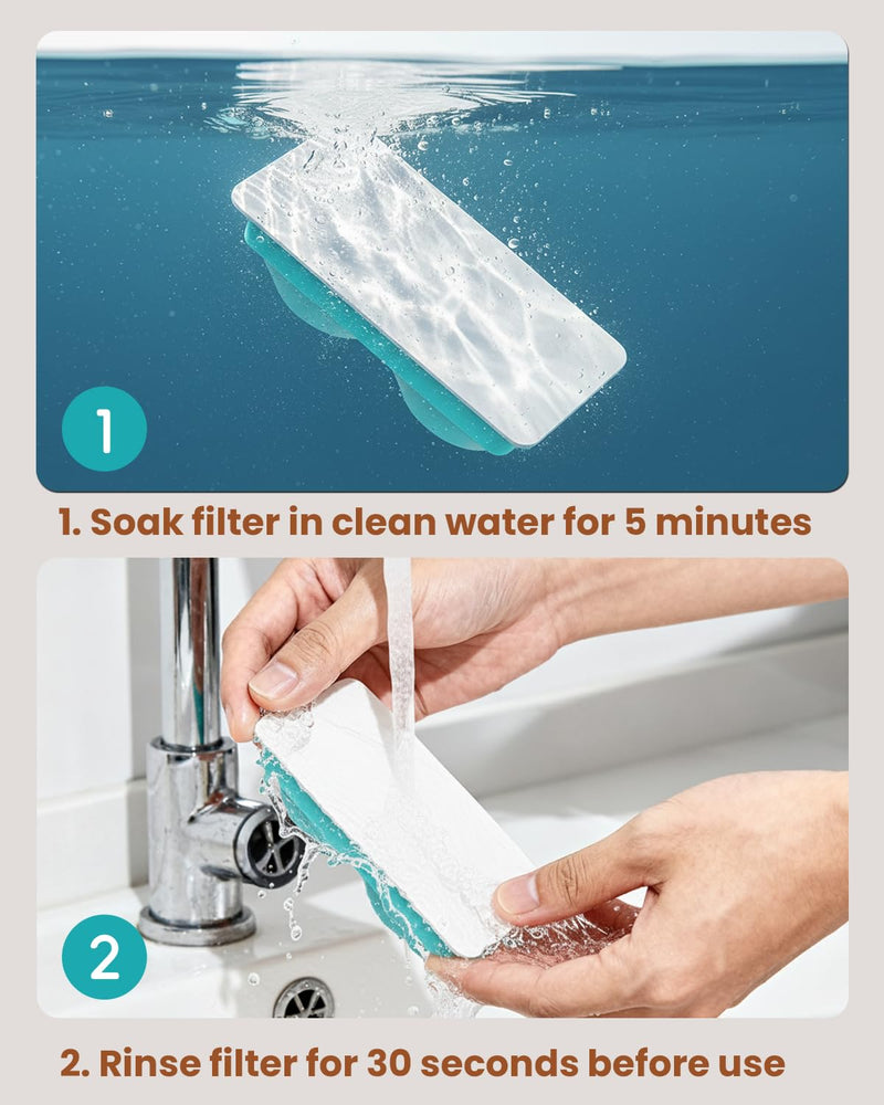 12 Pack of Official Replacement Filters and Sponges (6 Months Set) for Emdoro Stainless Steel Pet Water Fountain 12 Filters + 12 Sponges