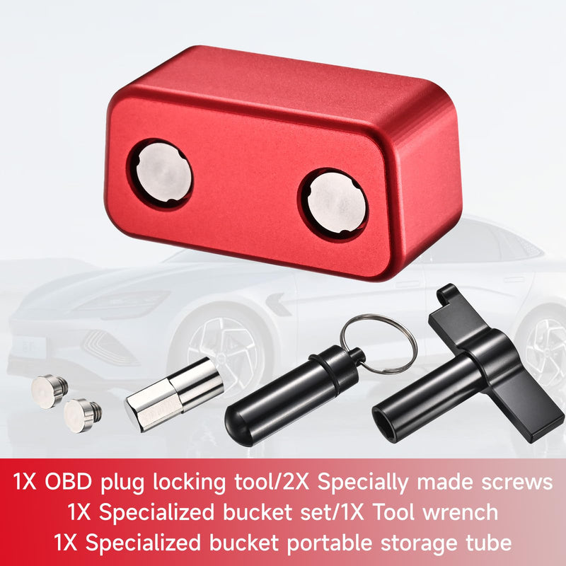OBD2 Port Anti-Theft Lockout Tool, OBD Port Protector for Cars/SUVs/Trucks、obd2 Lock Anti Theft Protector (red)